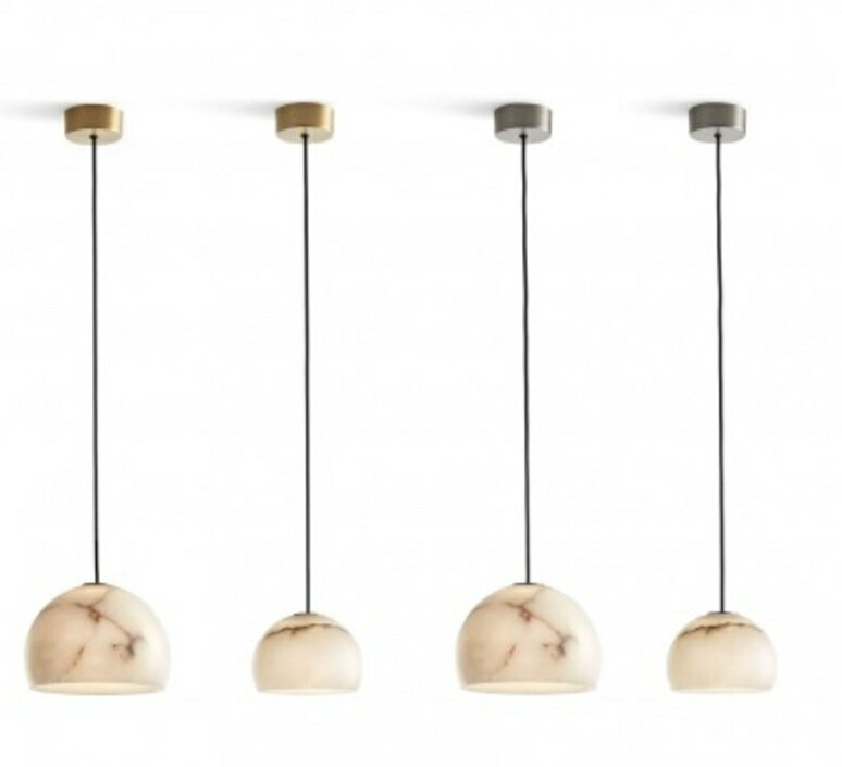 設計師燈具床頭北歐簡約茶臥室日式飯廳廚房餐廳半圓云石燈罩吊燈 3