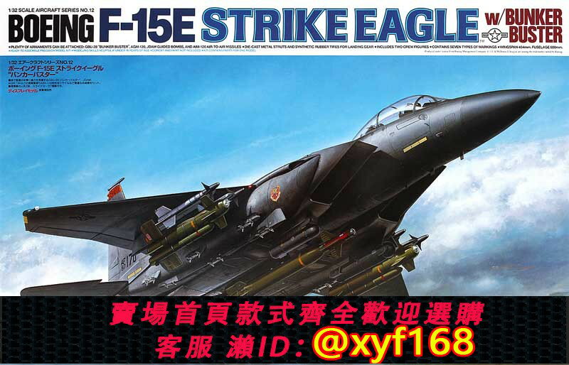 {保固一年 可打統編}田宮拼裝飛機模型 1/32 美國F-15E戰鬥機 60312