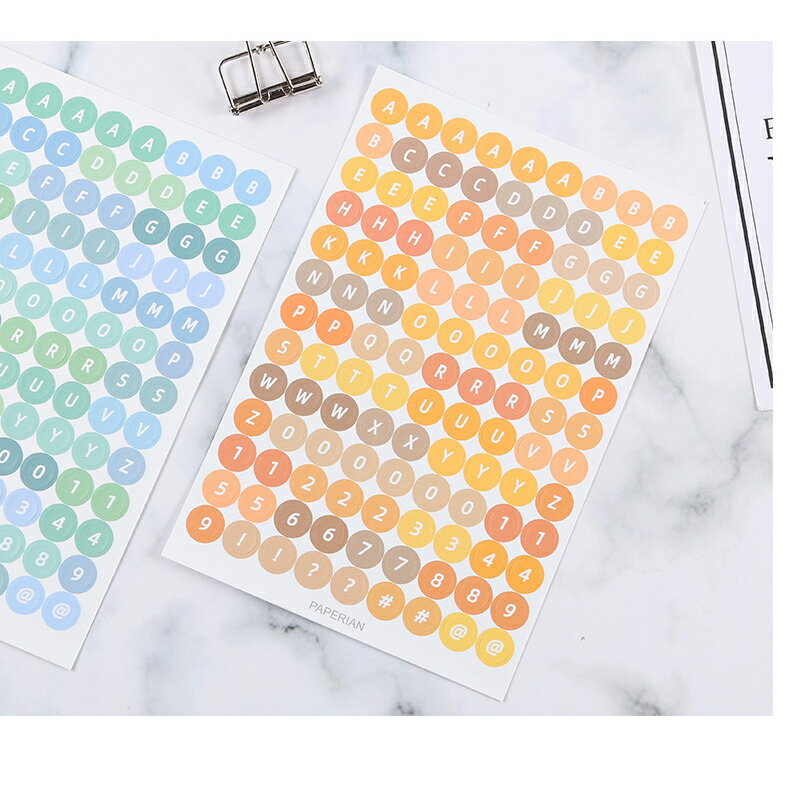 漸變字母貼紙【E043】台灣出貨 居家 卡片手帳貼紙彩色字母數字貼紙 清新字符貼紙 手作相冊物品裝飾貼畫貼紙 7