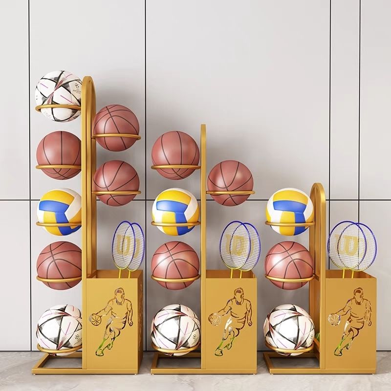 【免運】開發票 美雅閣| 整裝家用兒童籃球收納架球類擺放置物架幼兒園球架羽毛球拍收納筐