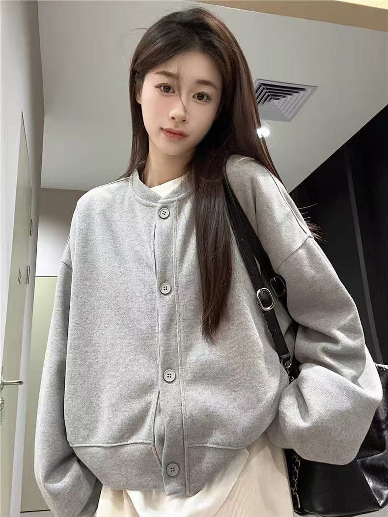 小立領衛衣棉外套-4色   【B393263】