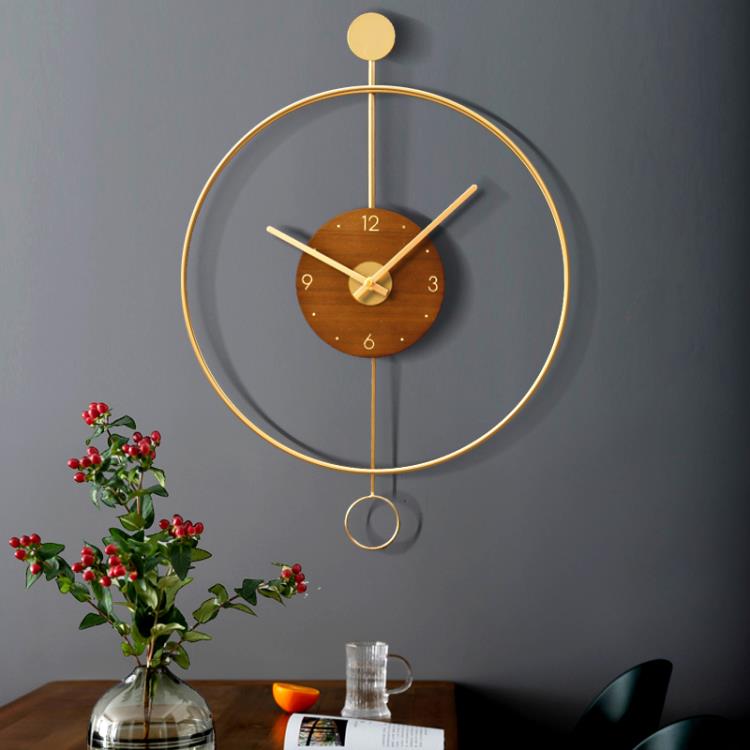 北歐簡約現代時鐘掛鐘客廳家用時尚輕奢鐘表裝飾鐘創意個性掛墻表【青木鋪子】