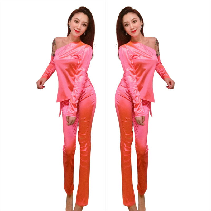 新款DS演出服酒吧DJ女歌手抖音網紅上鏡JAZZ爵士舞現代舞蹈服套裝