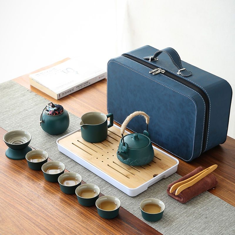 旅行功夫茶具小套裝便攜式包戶外泡茶壺旅游簡約家用茶盤定制logo