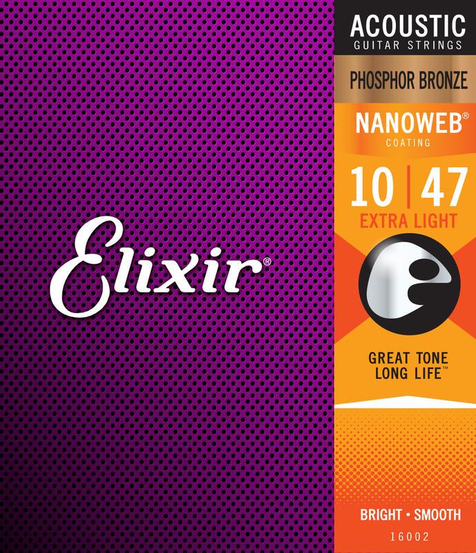 Elixir NANOWEB 16002 (10-47) 薄膜 防鏽 磷青銅 木吉他弦 民謠吉他弦【唐尼樂器】