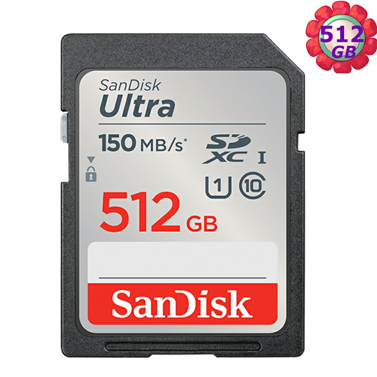 SanDisk 512GB 512G SDXC Ultra【150MB/s】SD SDHC U1 C10 SDSDUNC-512G相機記憶卡【序號MOM100 現折$100】