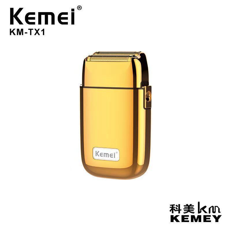 【免運】KEMEI/科美電動剃須刀 KM-TX1 金屬機身往復式剃光頭剃須 USB充電