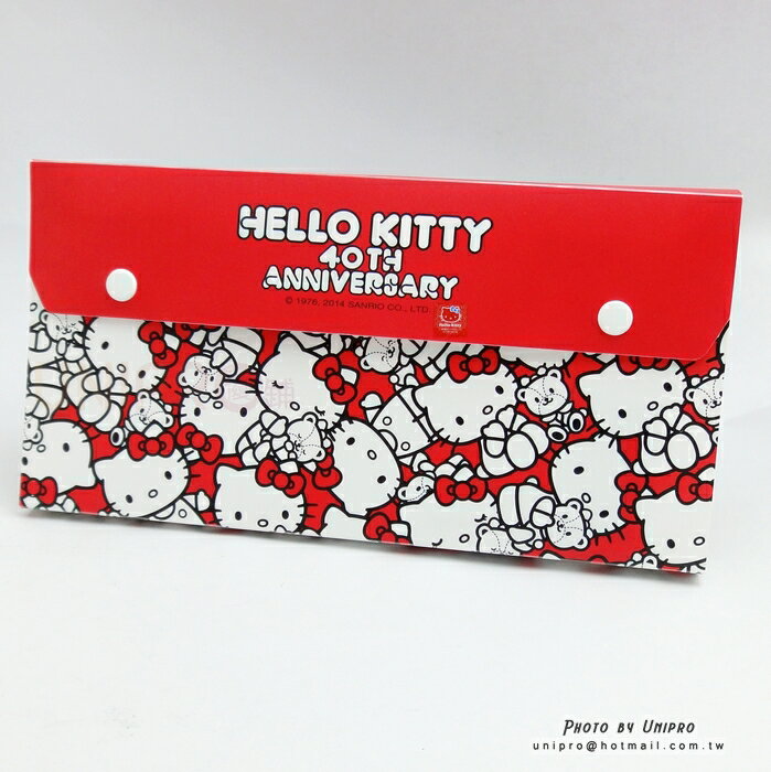 【UNIPRO】Hello Kitty 40 周年紀念 A5六層風琴夾 資料夾 資料收納盒 三麗鷗正版授權