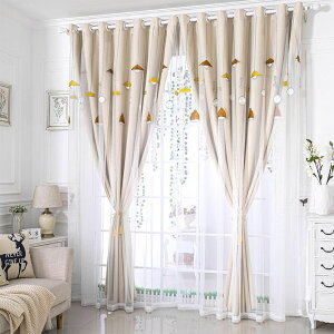 窗簾成品遮光新款高檔簡約雙層布紗一體客廳臥室飄窗陽臺定制布料