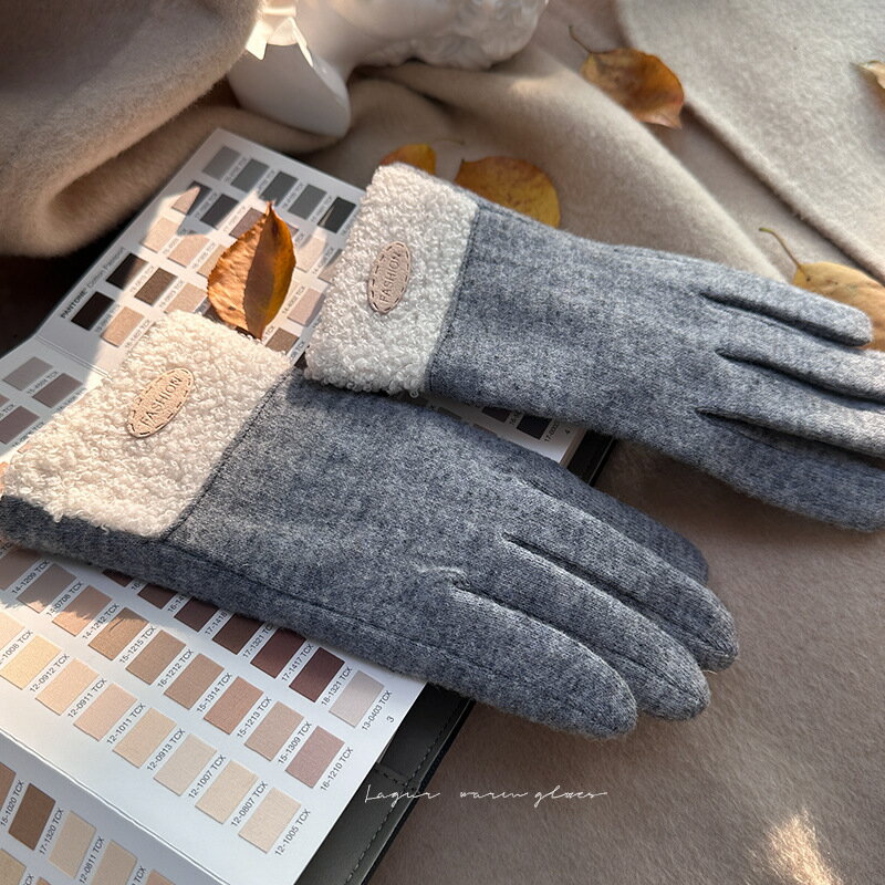 現貨+預購 羊毛手套觸控手套-保暖加絨毛球純色女配件4色74jw31【獨家進口】【米蘭精品】 2