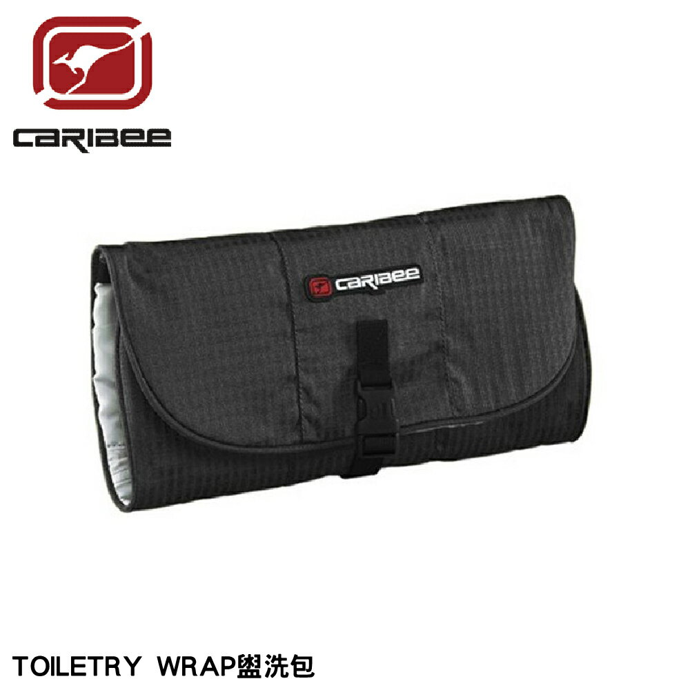 【Caribee 澳洲 TOILETRY WRAP 盥洗包《黑》】CB-12421/收納包/旅行收納袋/摺疊洗漱包/乾濕分離網包