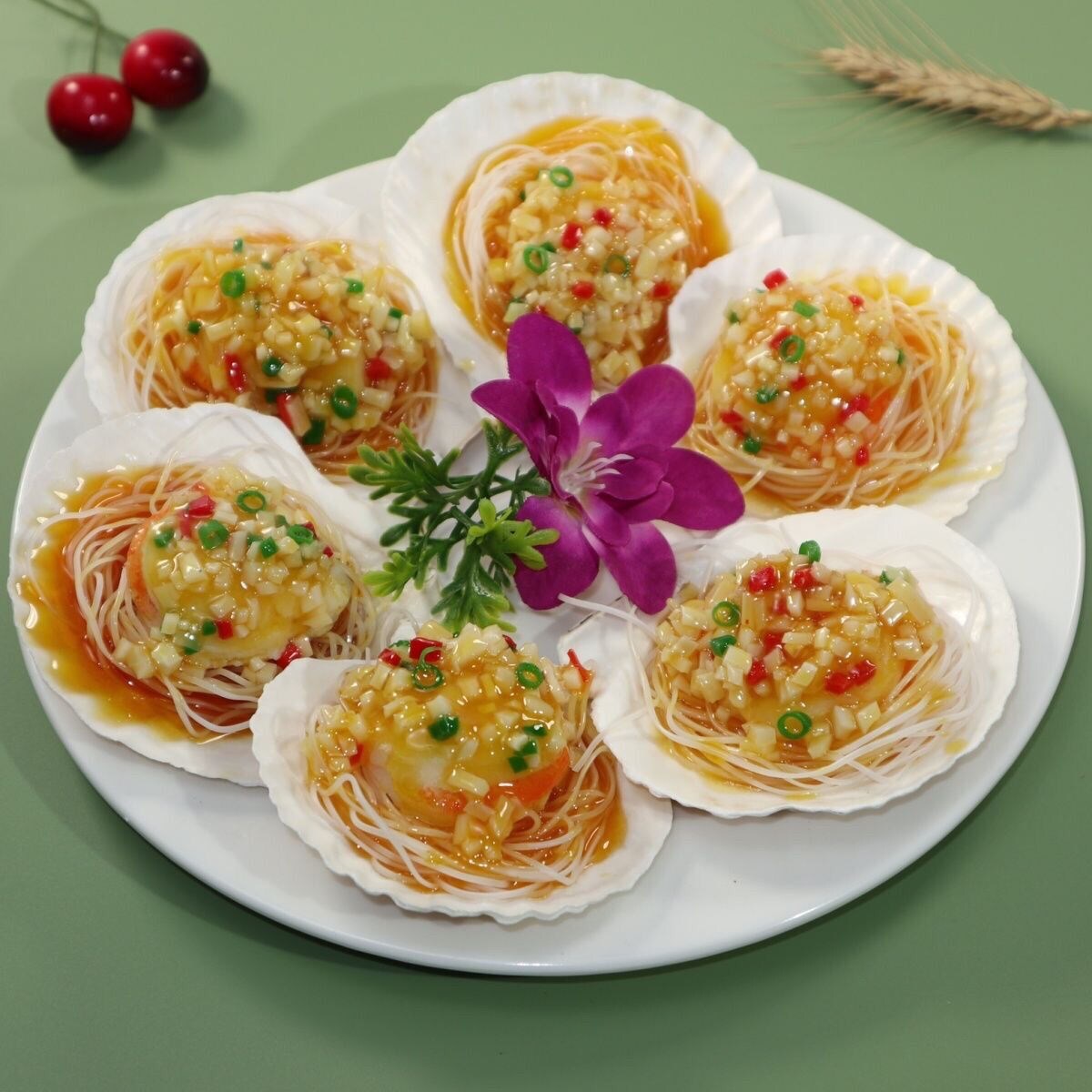 模擬扇貝粉絲模型菜樣品食物攝影道具菜品模具飯店擺件酒店用品【模擬菜】【模擬模型】【模擬食品】