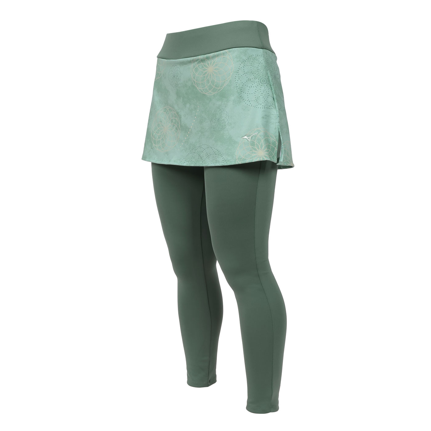 MIZUNO 女假兩件瑜珈緊身長褲裙(免運 抗UV 慢跑 訓練 美津濃「K2TBB73235」≡排汗專家≡