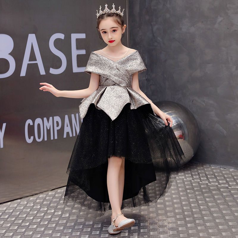兒童禮服公主裙蓬蓬紗2023新款女童超仙走秀鋼琴表演女孩連衣裙夏
