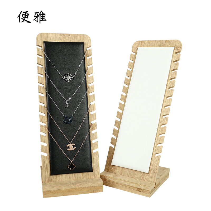 新款竹木項鏈展示架吊墜掛架櫥窗櫃臺首飾架拍攝飾品珠寶展示道具