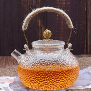 純手工燒水玻璃壺錘紋過濾泡茶煮茶家用功夫茶耐熱提梁壺