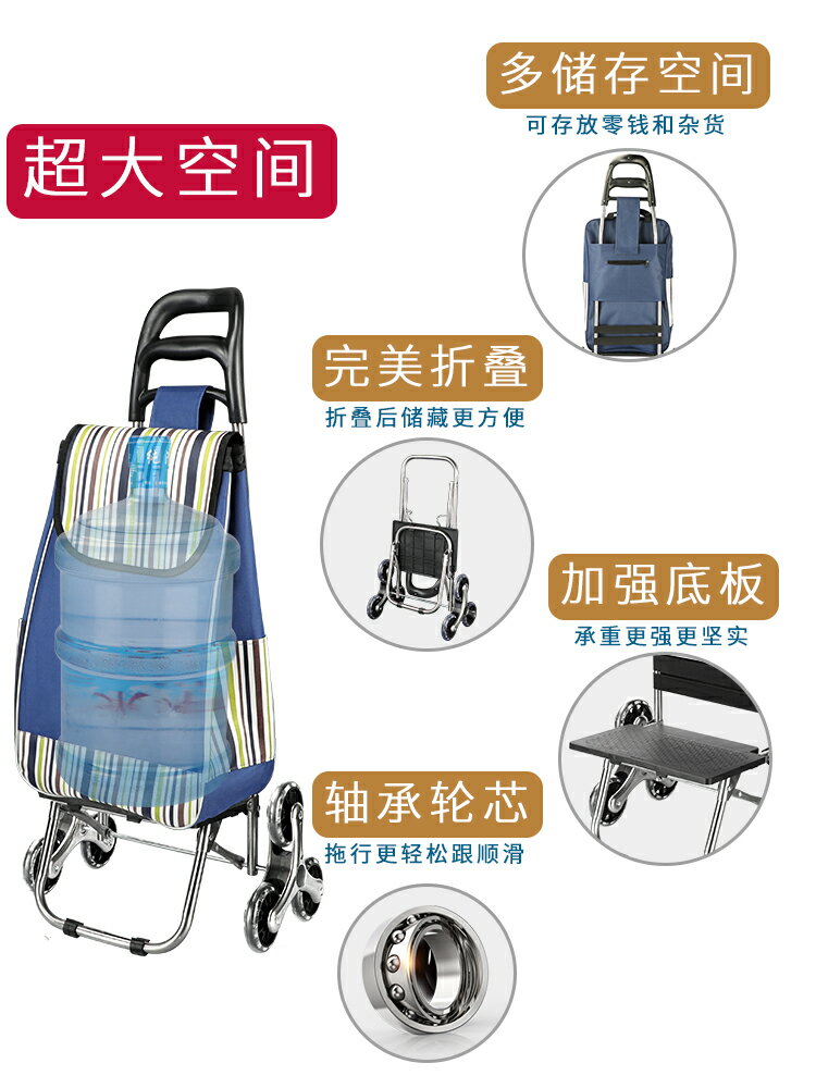 便攜購物爬樓梯買菜車小拉車家用可折疊輕便拖車老人手拉車小推車