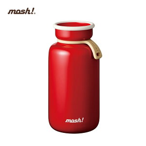 mosh! Doshisha 保溫瓶450ml 紅色 撞色系列 真空雙層設計 304 不鏽鋼 瓶口寬闊設計