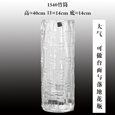 特大號落地富貴竹花瓶擺件玻璃透明水養水培直筒家用客廳插花裝飾【林之舍】