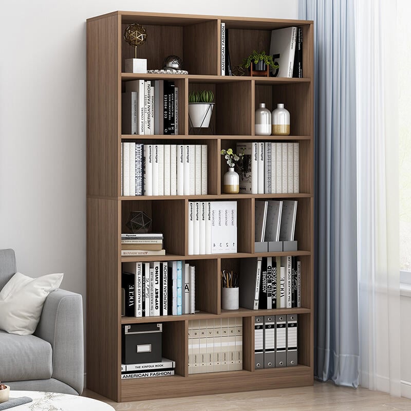 特價✅書架 書櫃落地簡約現代實木色學生書柜多層儲物柜子客廳簡易收納置物架