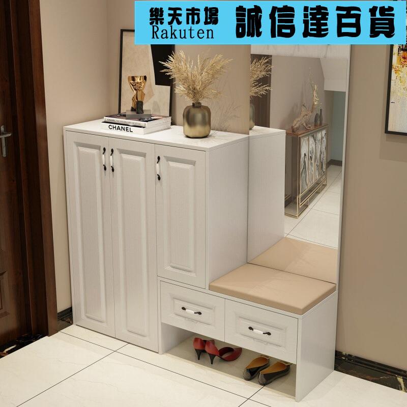 鞋架 簡約鞋櫃門廳櫃玄關進門穿衣鏡儲物櫃換鞋凳鞋架帶門口經濟型