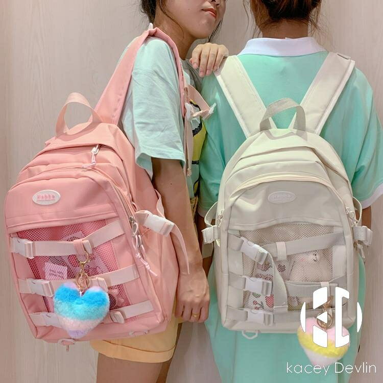 日系書包女韓版大容量百搭學生雙肩包敲可愛軟妹少女揹包【聚物優品】