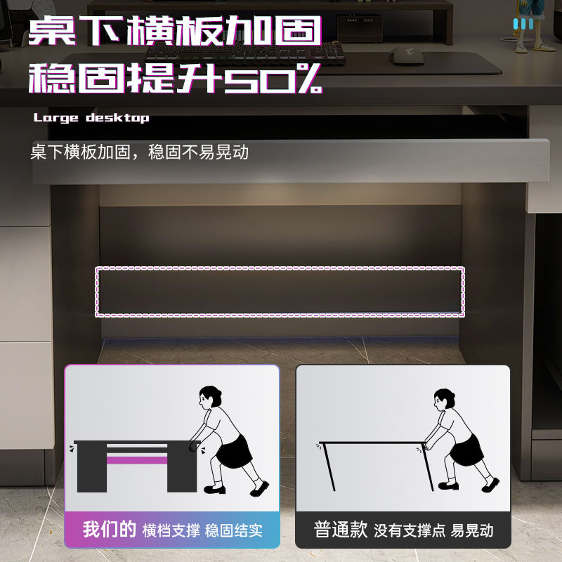 【台灣公司 超低價】電腦桌臺式抽屜書桌家用簡約寫字現代寫字臺辦公輕奢桌子桌椅臥室 4