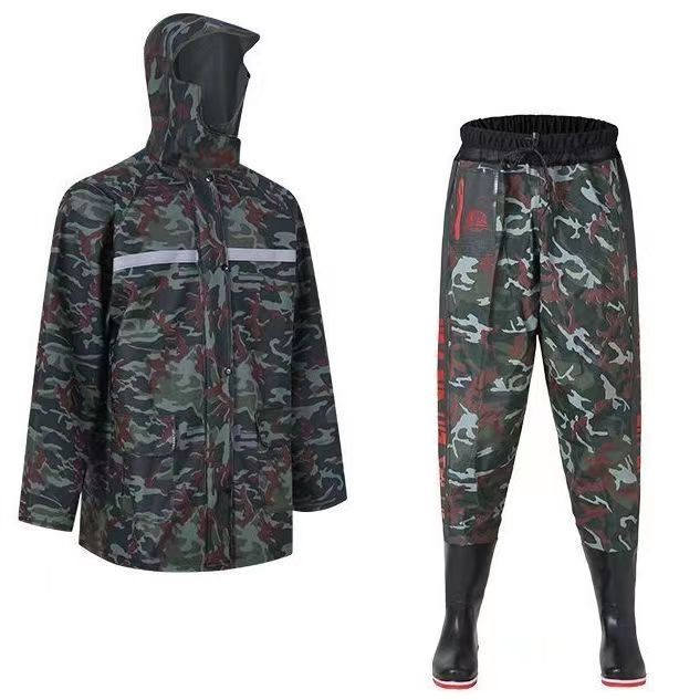 公司貨 免運 雨衣雨褲套裝全身下水褲連鞋一體防水衣服兩件套半身防水褲男女款 快速發貨