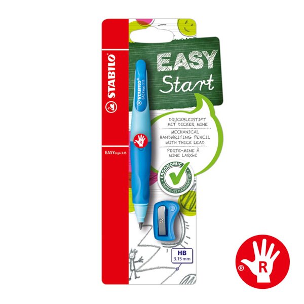 STABILO 德國 思筆樂 EASYergo 3.15 胖胖鉛自動鉛筆組(附削筆器) 右手筆