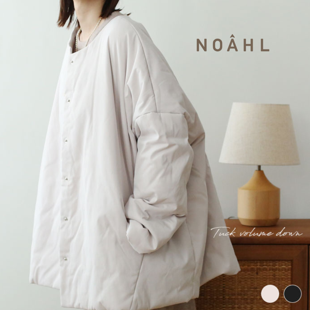 【預購】NOAHL 鋪棉無領外套 羽絨外套 輕量外套 保暖 小眾品牌