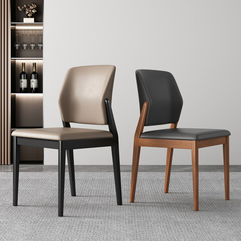 沙發凳 凳子 北歐實木餐椅家用現代簡約意式輕奢適靠背椅酒店餐廳餐桌椅凳子