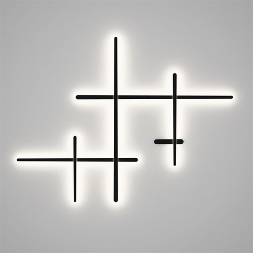 led十字燈北歐客廳背景墻現代簡約光效氛圍裝飾個性極簡線條壁燈