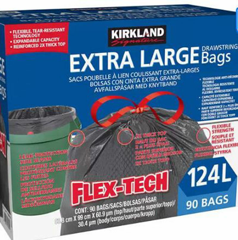 [COSCO代購4] D1628918 Kirkland Signature 科克蘭 拉繩式垃圾袋 124公升 X 90入