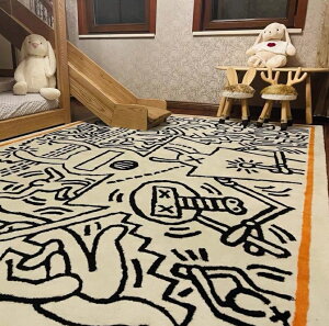 寵物地墊 寵物止滑墊 寵物地毯 凱斯哈林地毯客廳茶幾毯臥室兒童床邊毯大面積滿鋪可機洗進門墊子『wl12597』
