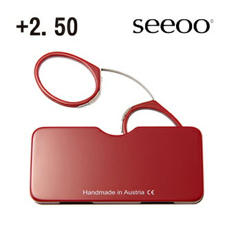 <br/><br/>  【Seeoo】奧地利攜帶型夾鼻式老花眼鏡(紅)+2.50<br/><br/>