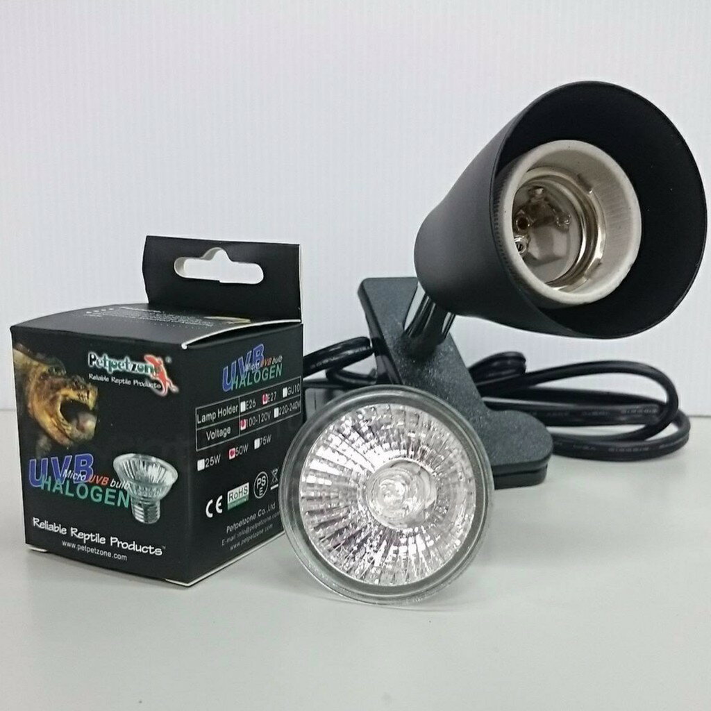 PZ迷你夾燈+uvb 3.0 燈泡50w 一組 曬背燈 保溫燈 加熱燈 爬蟲 寵物 烏龜 鳥 鼠
