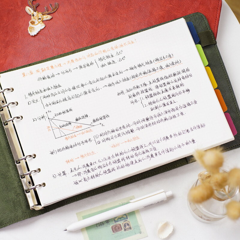 B5橫版活頁可拆卸A4大號方格本5r高效讀書橫式思維導圖強迫癥筆記本子簡約康奈爾錯題本大學生考研網格手賬本【林之舍】