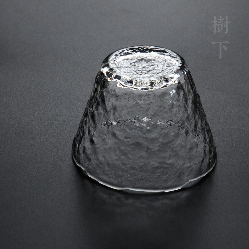 皂角樹下日式手工初雪耐熱玻璃杯透明玻璃錘紋茶杯主人杯茶具配件1入