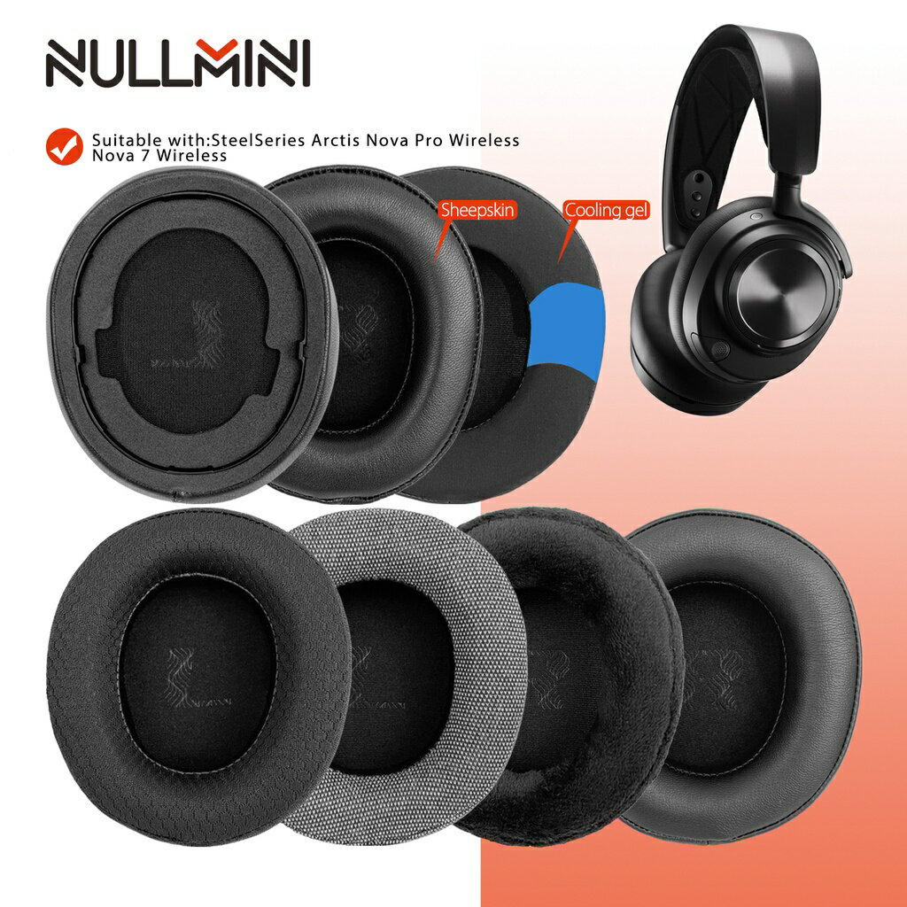 Nullmini 替換耳墊適用於 Steelseries Arctis Nova Pro 無線耳機耳罩頭帶套