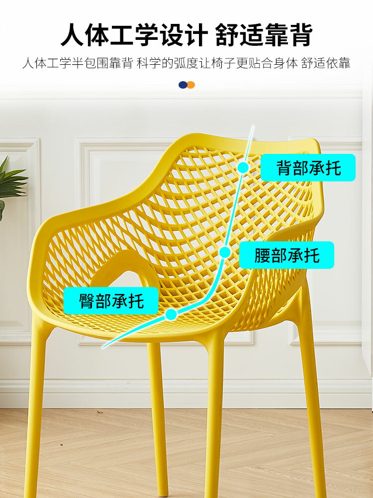 【免運】 北歐新款塑料椅子家用靠背椅鏤空餐椅簡約餐廳凳子陽臺戶外休閑椅