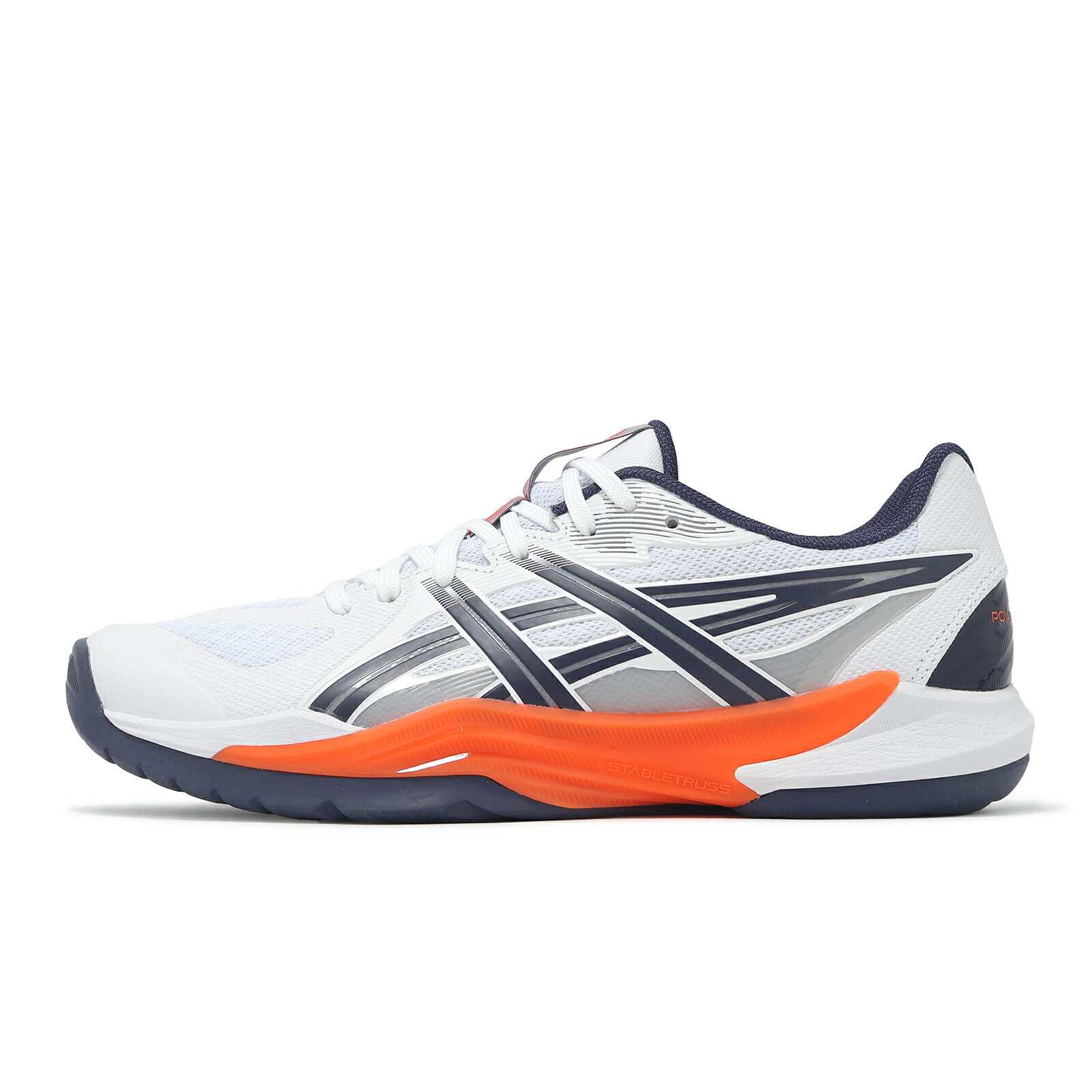 Asics 羽球鞋 Powerbreak FF 男鞋 白 藍 橘 支撐 室內運動 羽排鞋 亞瑟士 1071A101102