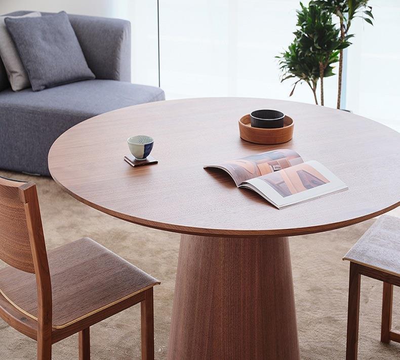 【免運】可開發票 北歐民宿餐廳洽談咖啡桌全實木圓餐桌創意復古茶幾圓形餐桌椅組合