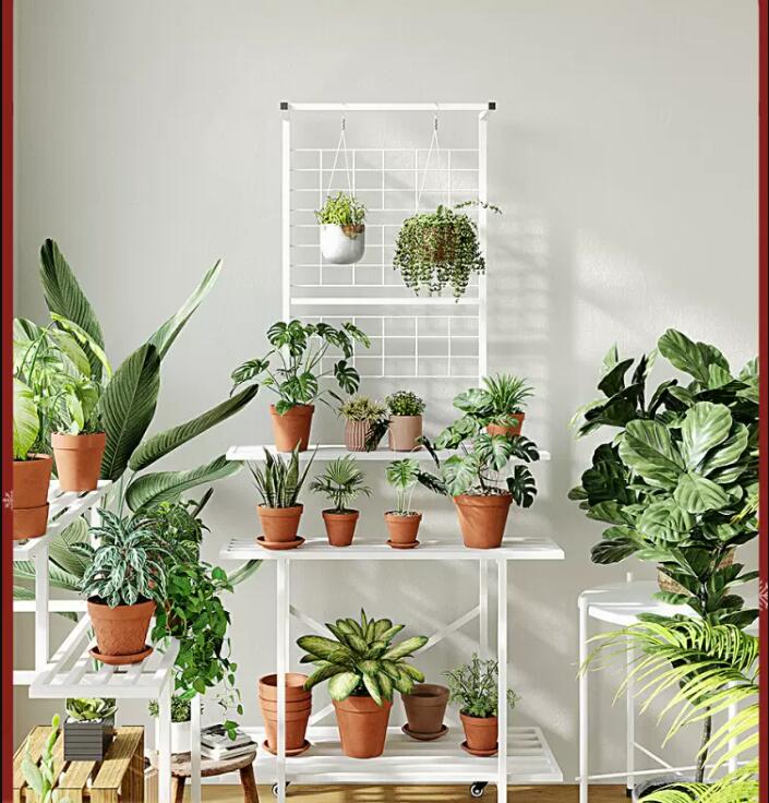 多層鐵藝置物架客廳簡約陽台花架室內戶外花盆架移動落地式花架子 幸福驛站