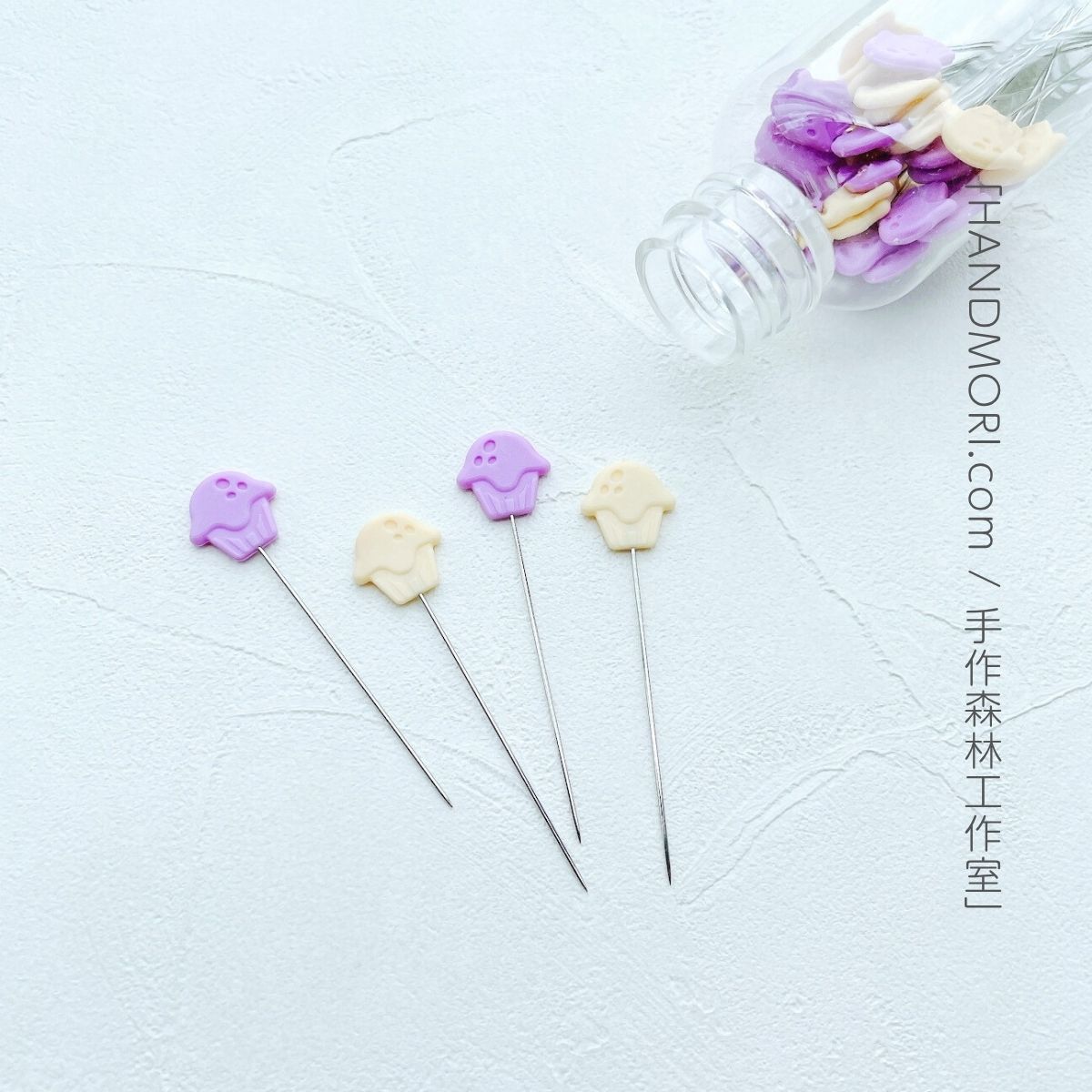 手作森林 Sew Mate【拼布耐熱待針】杯子蛋糕 貓頭鷹 造型待針 耐熱珠針 30入 瓶裝 台灣製