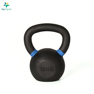 馬克斯-12kg(藍)-經典鑄鐵壺鈴（kettlebell/ weight training/Gym equipment ）FunSport