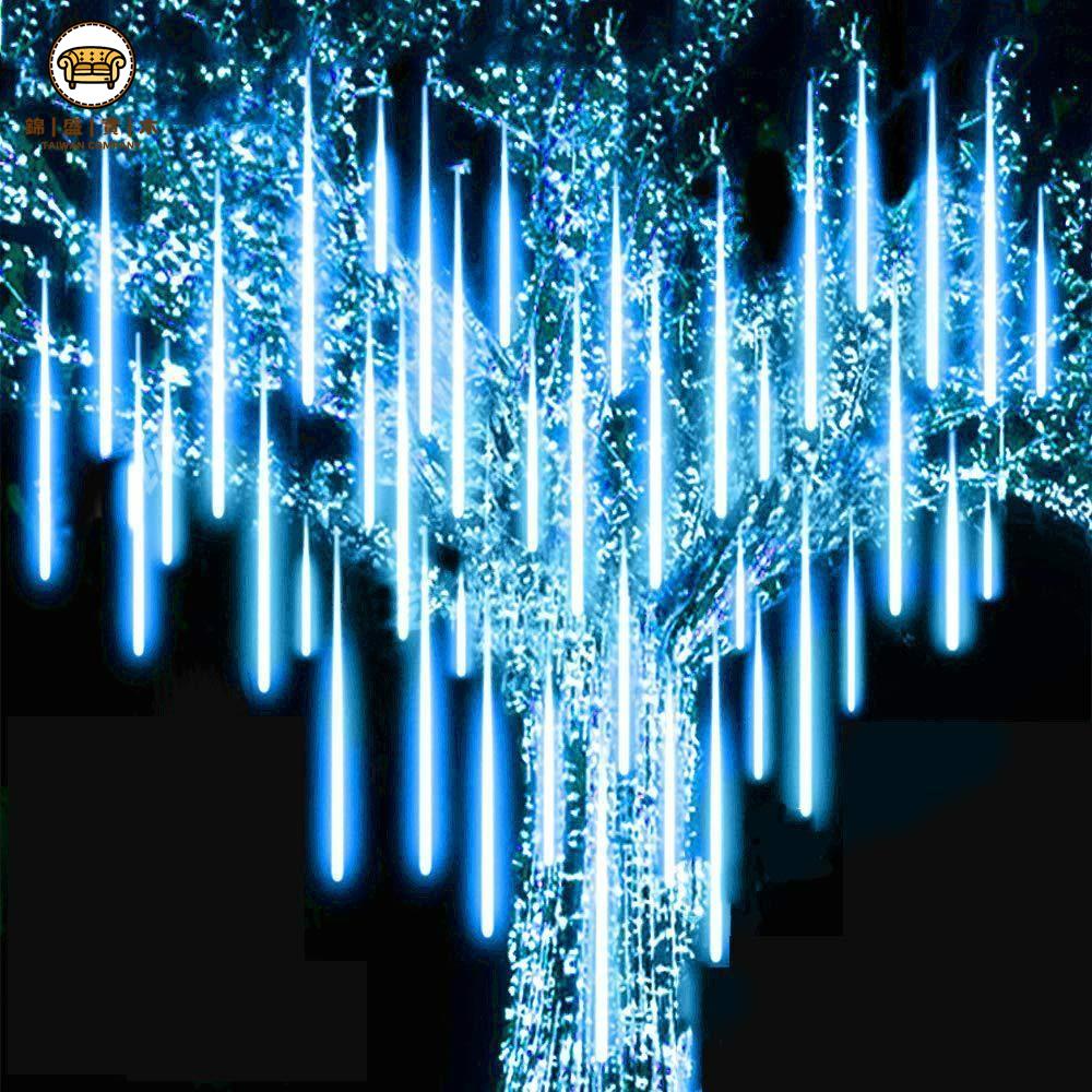 免運 裝飾燈 彩燈 樹燈 2023新款led燈串流星雨燈管彩燈裝飾燈雙面防水掛樹燈流星管掛樹9附發票 工廠直銷 全館折扣 j16