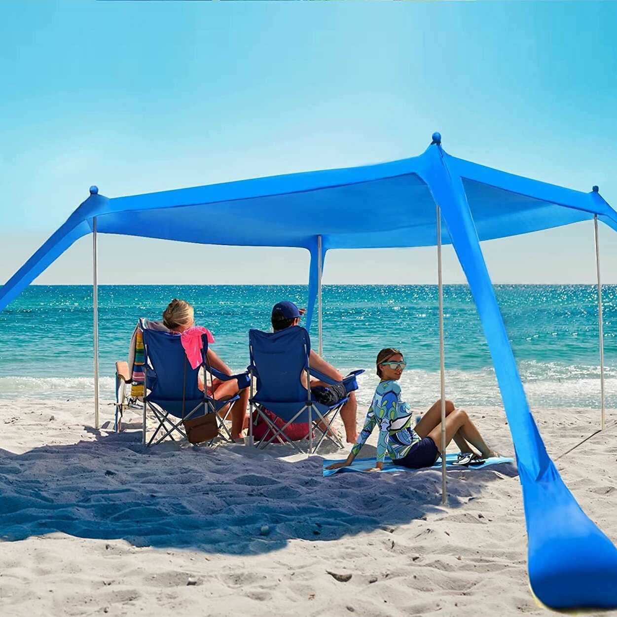 免運 戶外庭院傘 海邊沙灘玩耍天幕帳篷便捷式折疊遮陽防曬遮陽棚萊卡戶外露營裝備