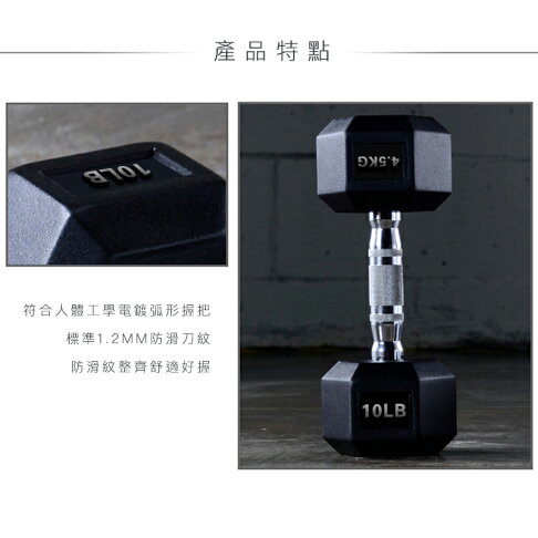 商用六角包膠啞鈴35LB 35磅 實重15.8KG(近16KG啞鈴)【Fitek健身網】 2