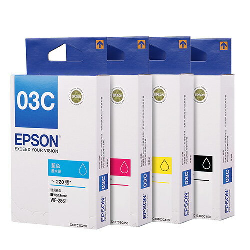 EPSON 四色一組 原廠墨水 T03C150/T03C250/T03C350/T03C450 適用 WF-2861