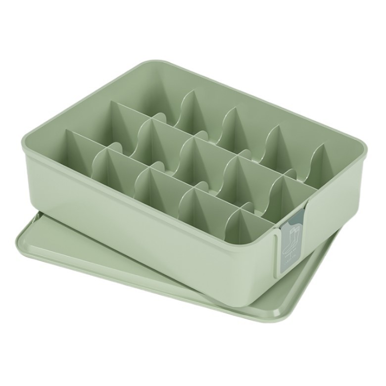  附蓋U型分格衣物整理盒-15格(綠色) [大買家]